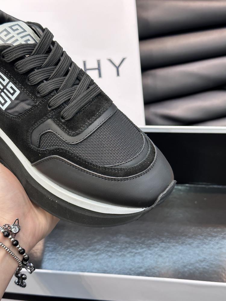 givenchy brand new givenchy mens thick sole elevated casual sports shoe features a highquality calf leather upper with breathable mesh for a cool an
