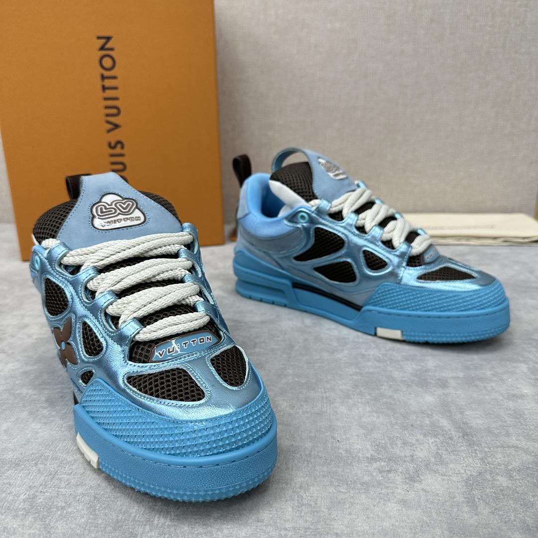 L familys new SKATE thick sole lace up sneakers This LV Skate sneaker combines technology