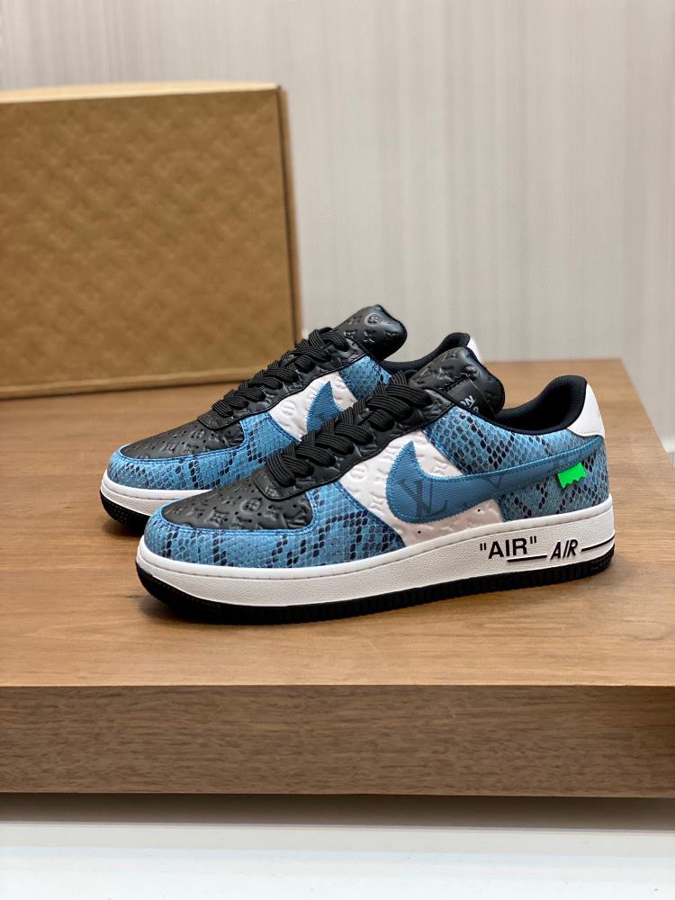 Louis Vuitton x x Nike co branded model is designed to basically follow the style of THE TEN The Swoosh line and tongue label have a familiar visual